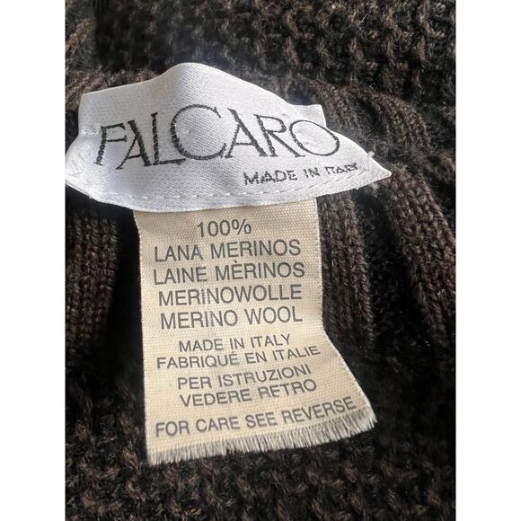 Vintage Falcaro Made In Italy Black And Brown Knitted Sweater Size L - Picture 3 of 6